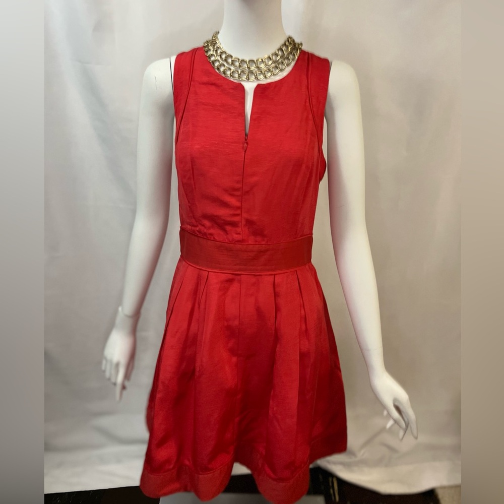 ❤️Armani Exchange, fully lined, A-line above the knee length vibrant orange red